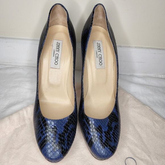 Jimmy Choo Snakeskin Platform High Heels - Picture 6 of 11